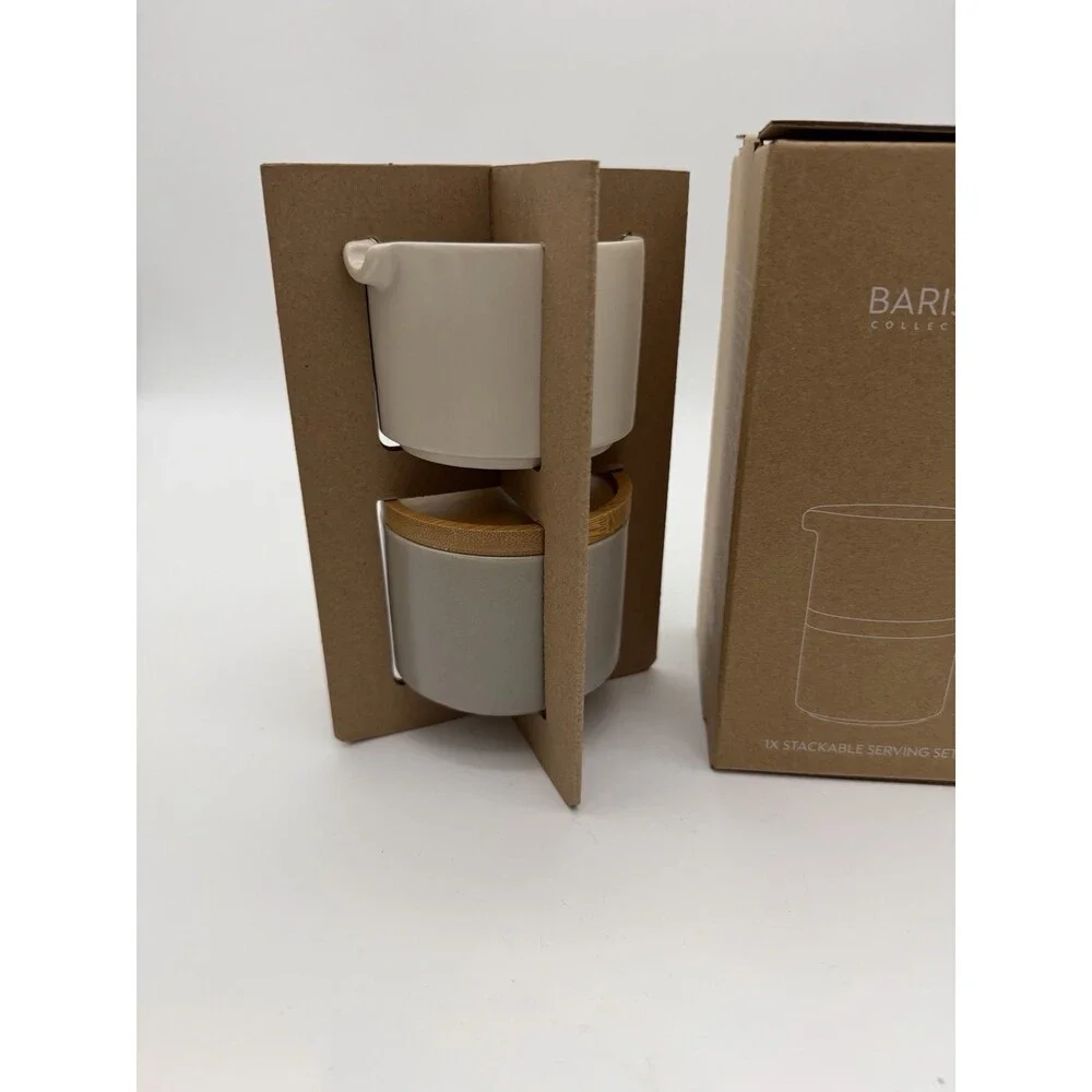 Nespresso Barista Collection Stackable Serving Sugar & Creamer Set New
